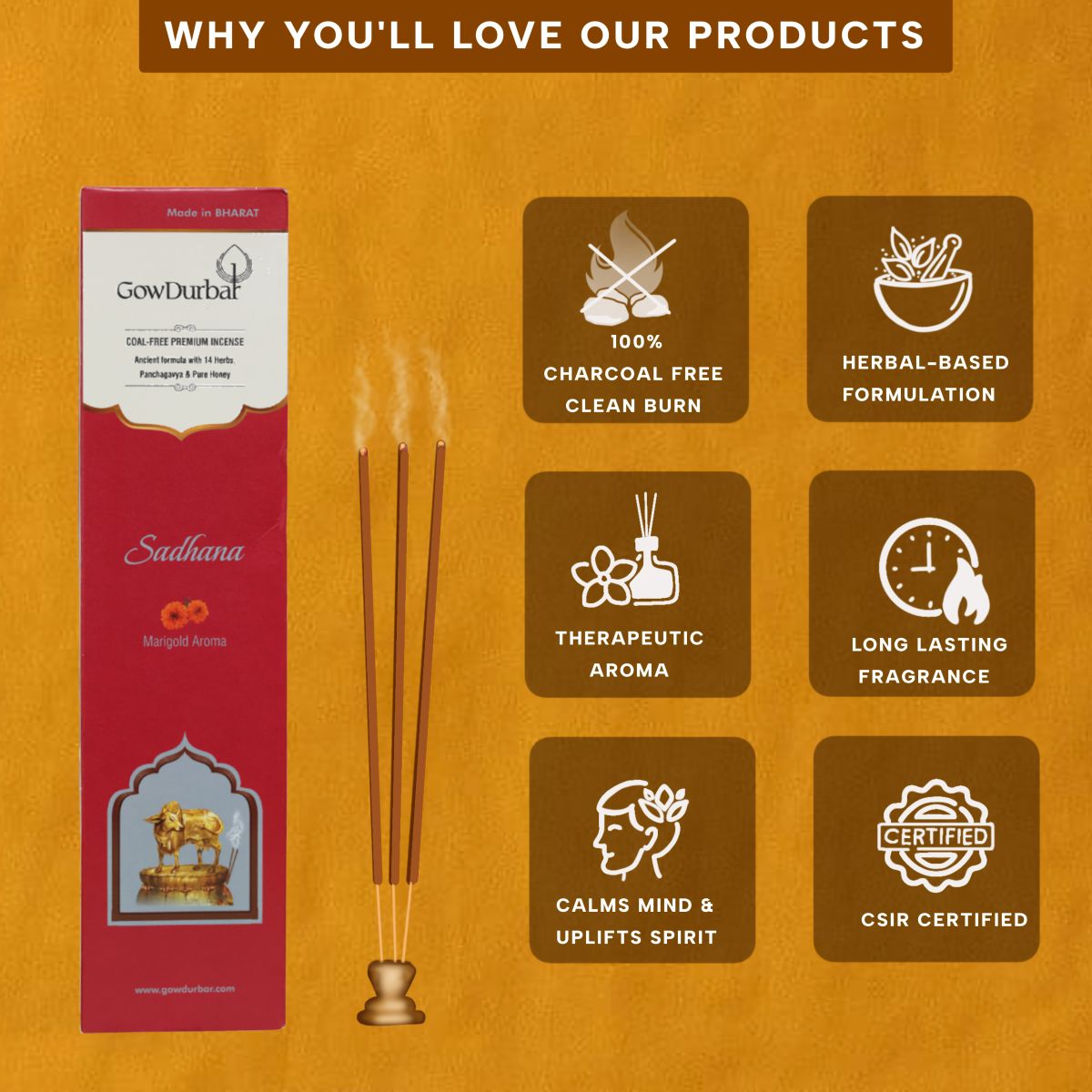 Sadhana - Marigold Aroma Incense - Image 3