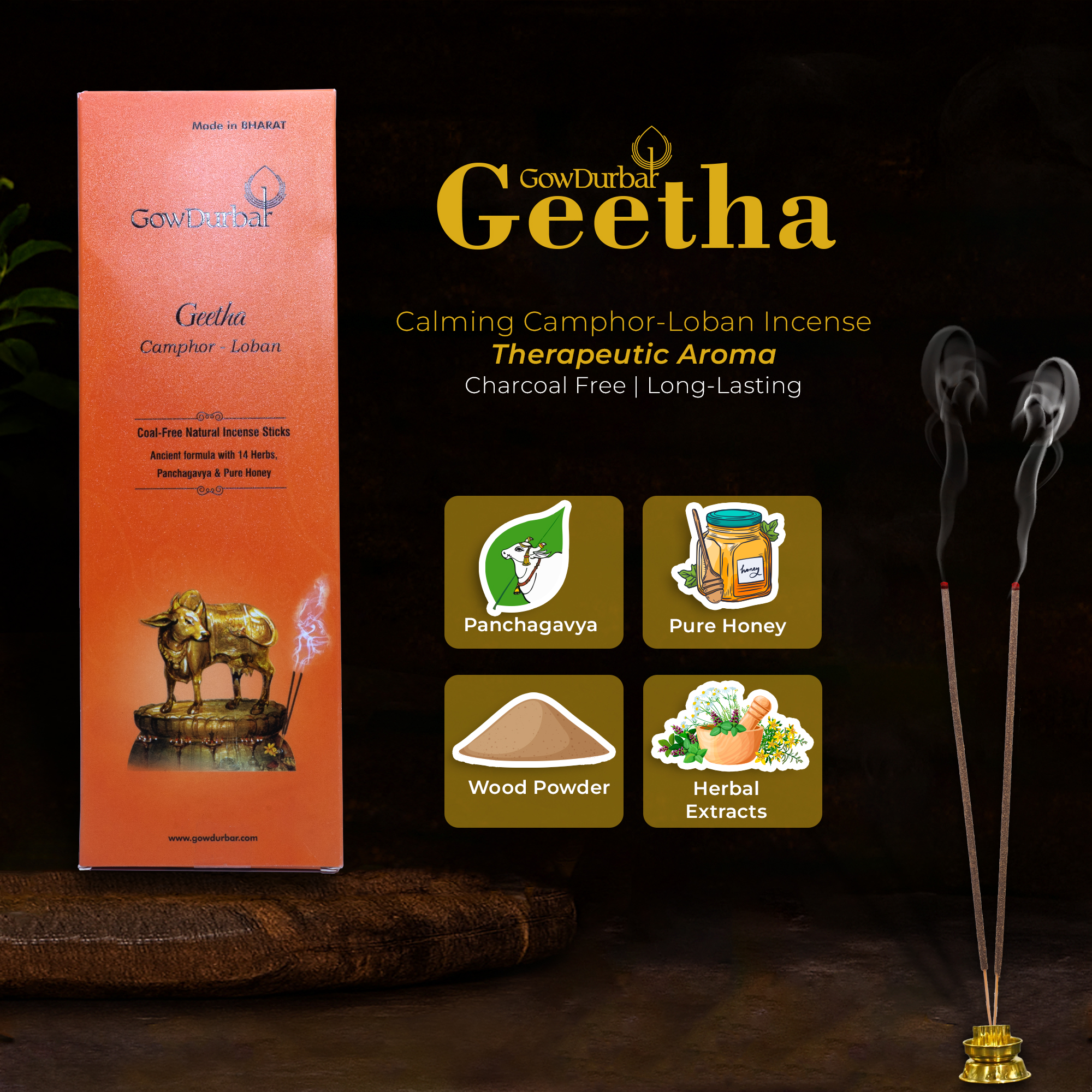Geetha - Calming Camphor-Loban Incense - Image 3