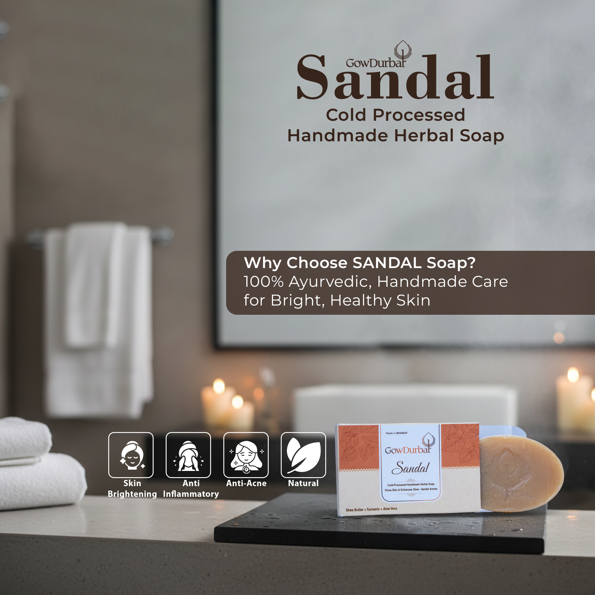 Sandal – Cold Processed Handmade Herbal Soap - Image 4