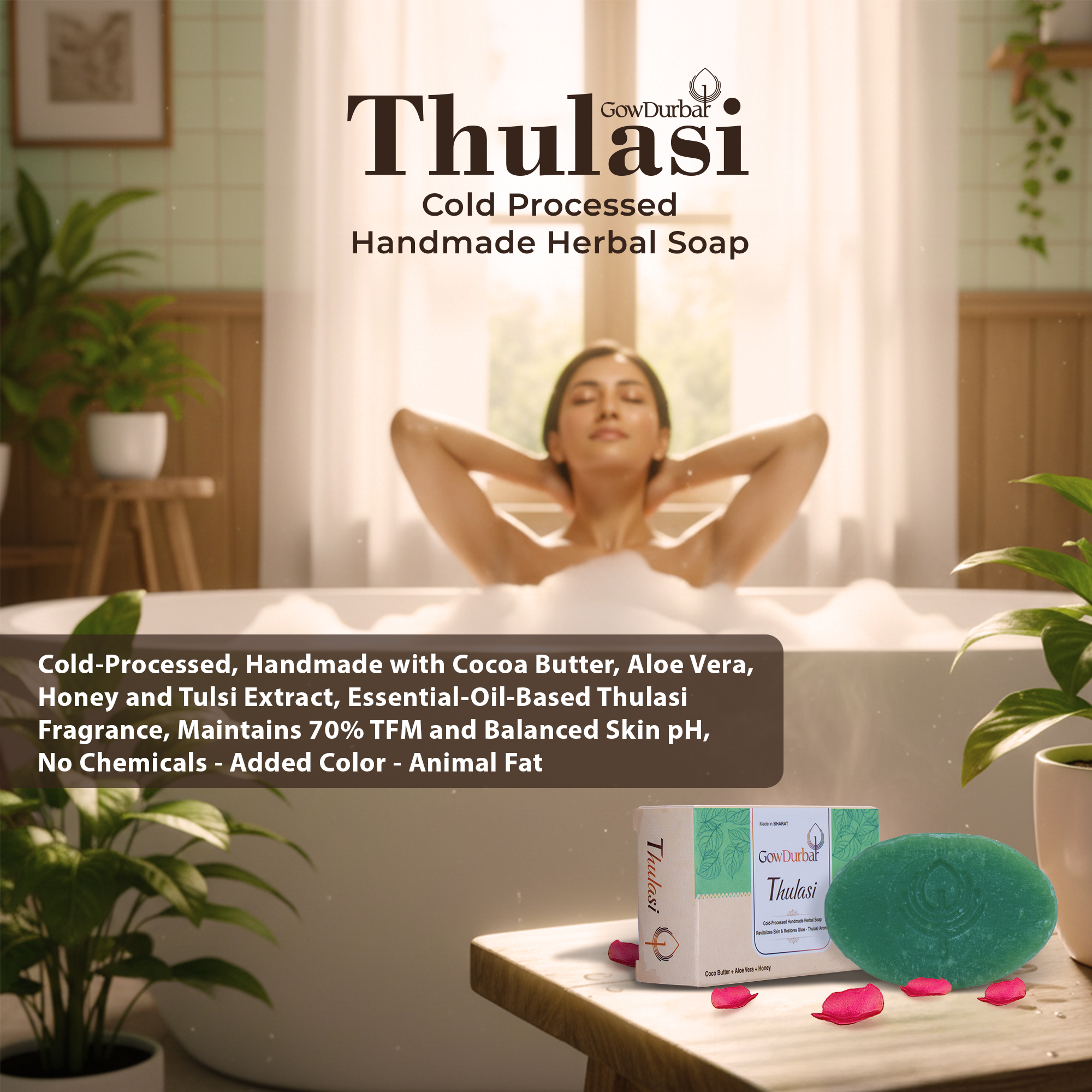 Thulasi – Cold Processed Handmade Herbal Soap - Image 4