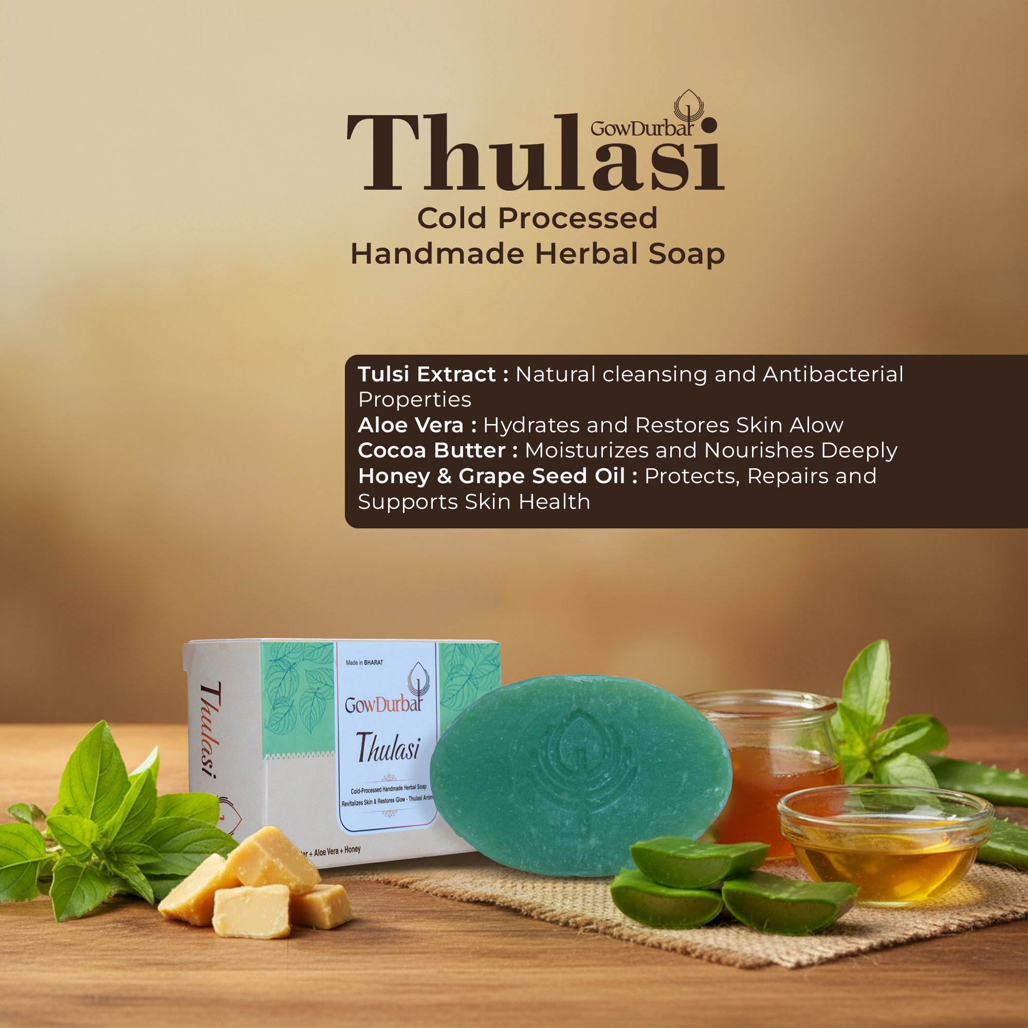 Thulasi – Cold Processed Handmade Herbal Soap - Image 2