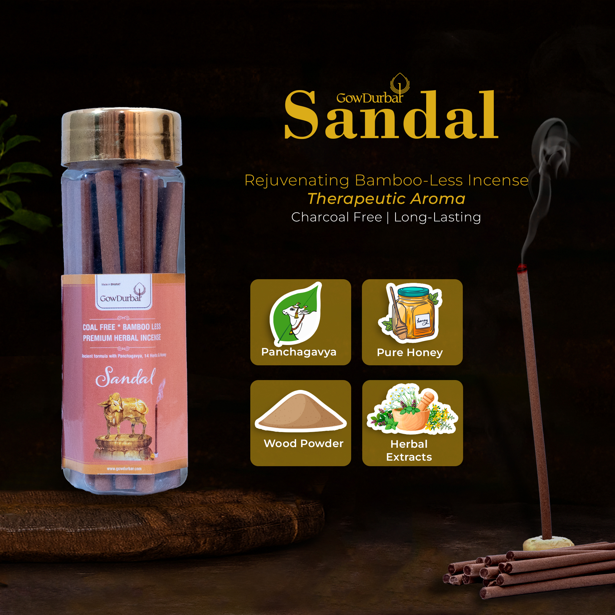 Sandal - Rejuvenating Bamboo Less Incense - Image 3