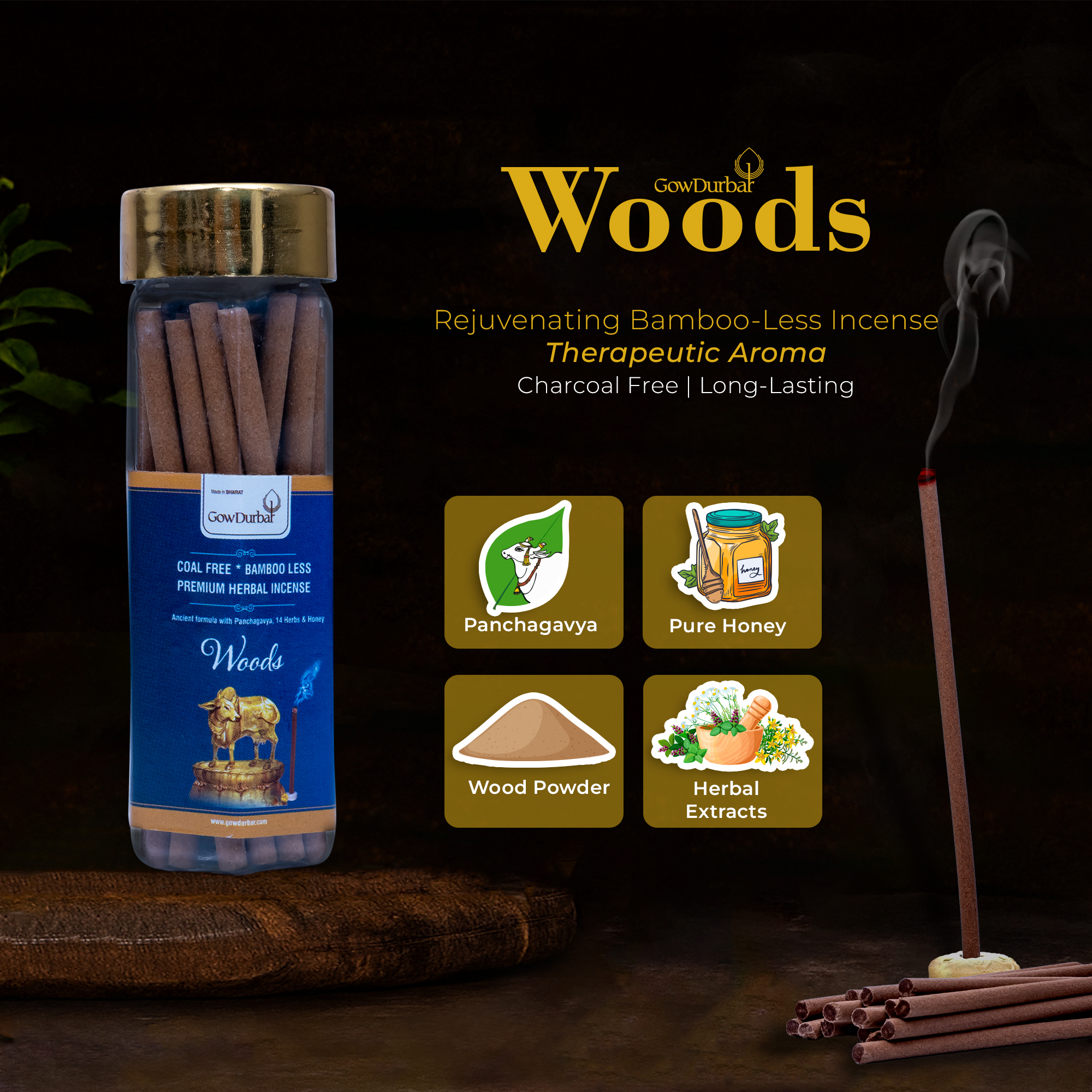 Woods - Rejuvenating Bamboo less incense - Image 3