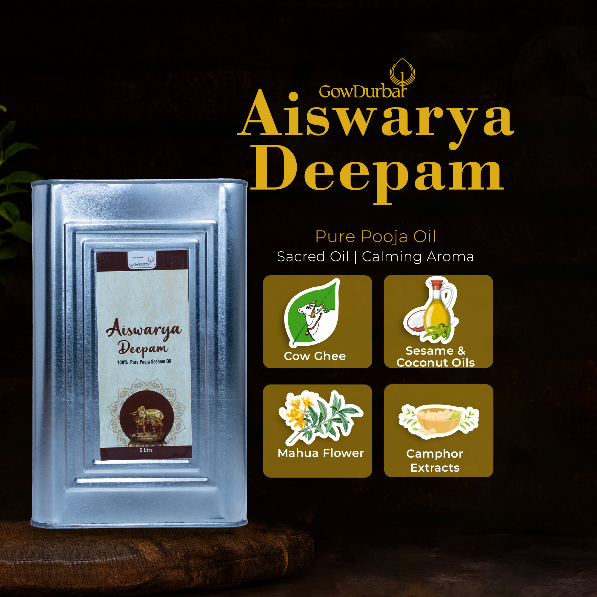 Aiswarya Deepam Oil 5 lt - Image 3