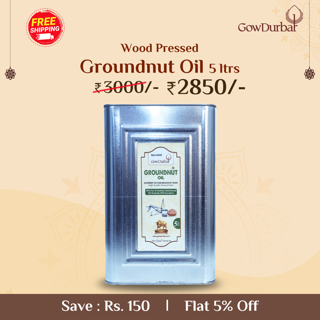 Wood-Pressed Groundnut Oil 5 Lt