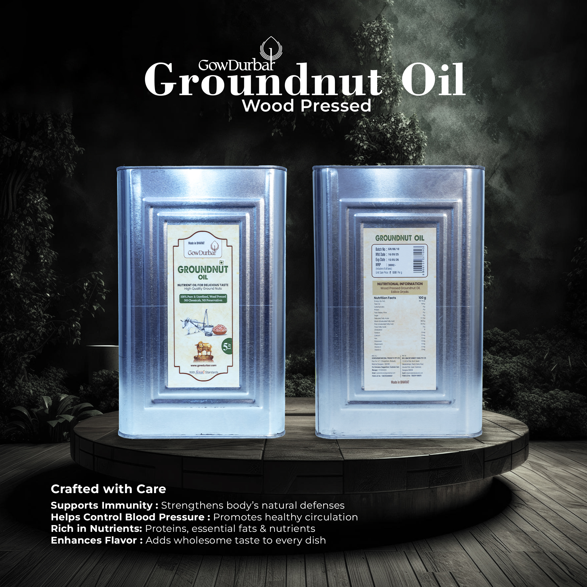 Wood-Pressed Groundnut Oil 5 Lt - Image 2