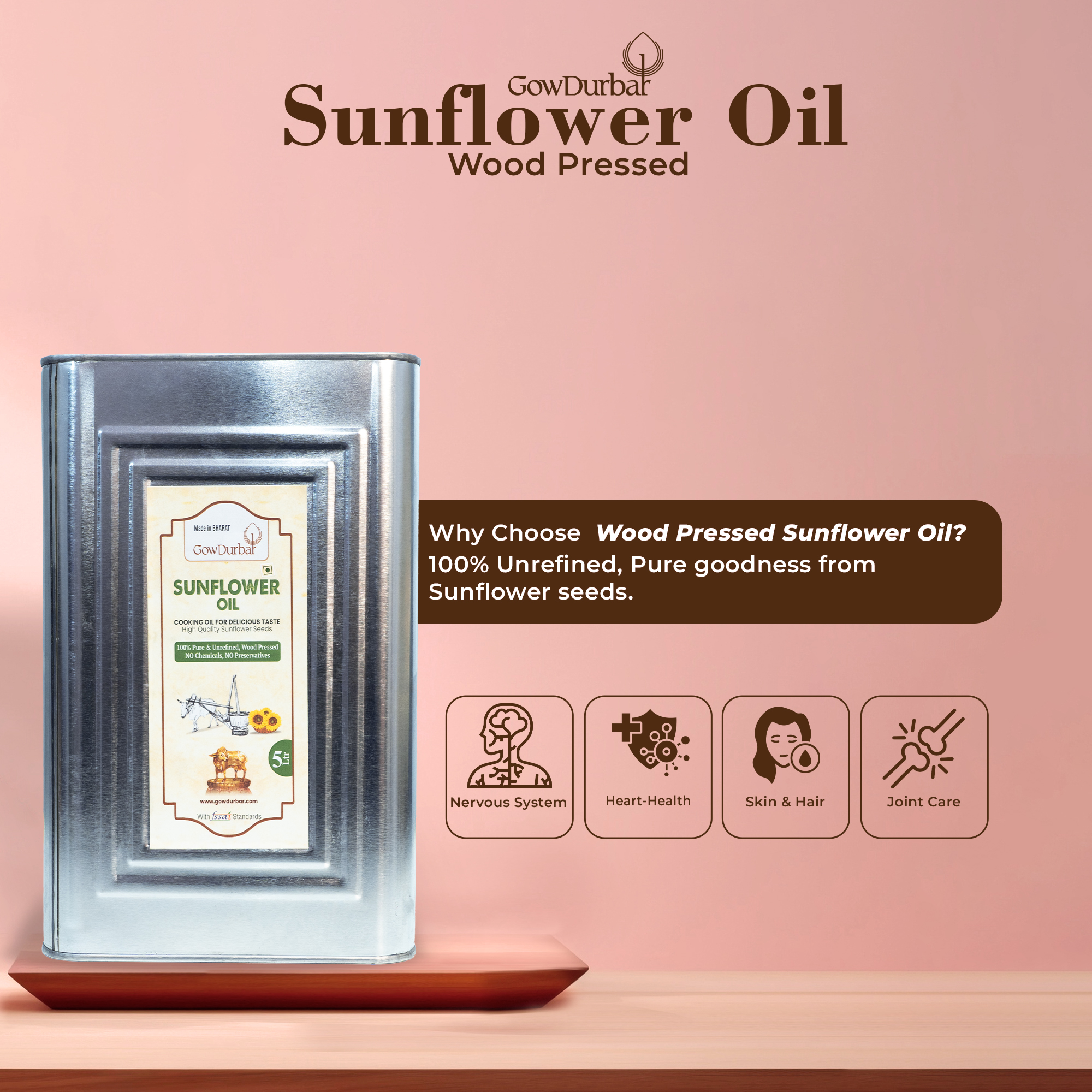 Wood-Pressed Sunflower Oil 5 Lt - Image 5