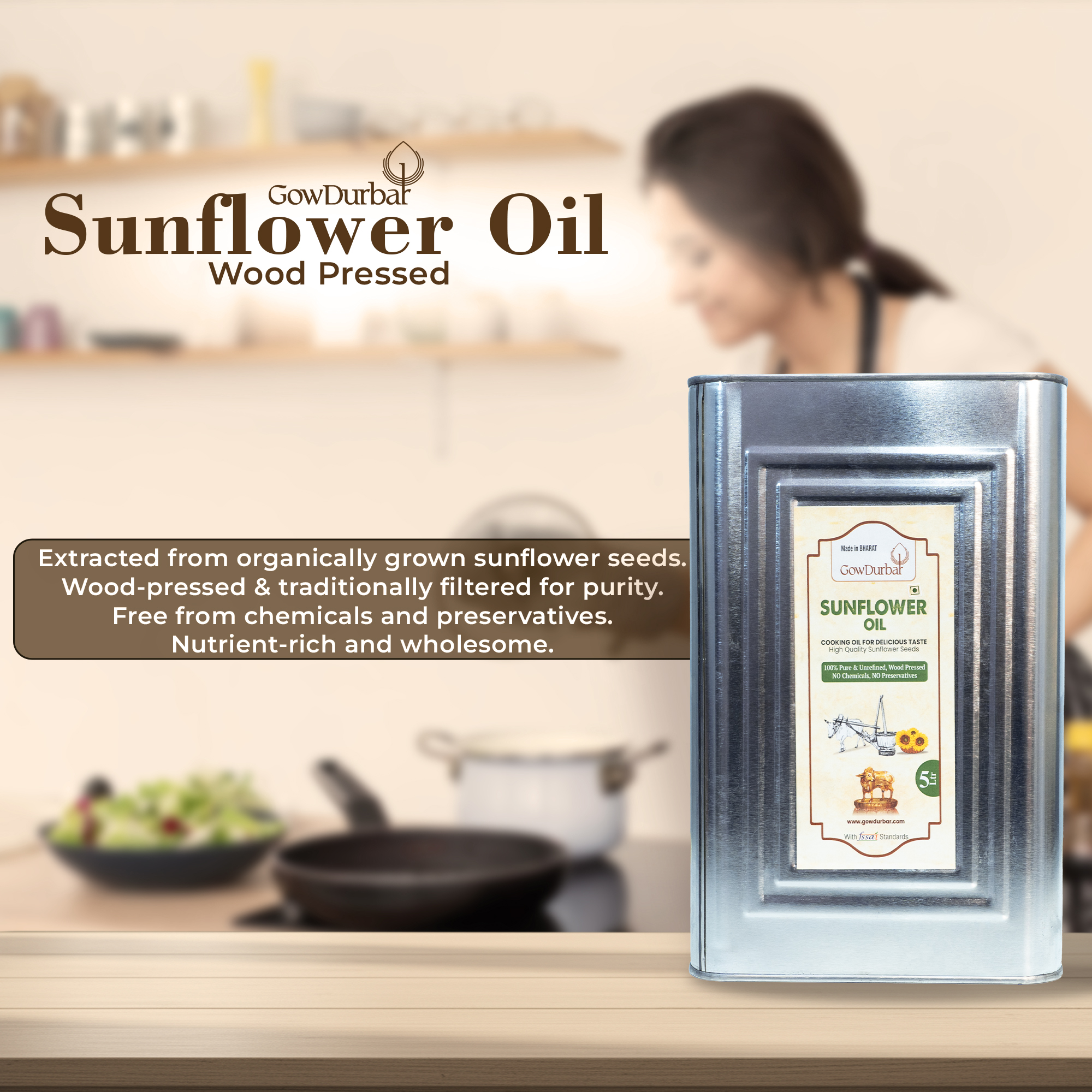Wood-Pressed Sunflower Oil 5 Lt - Image 4
