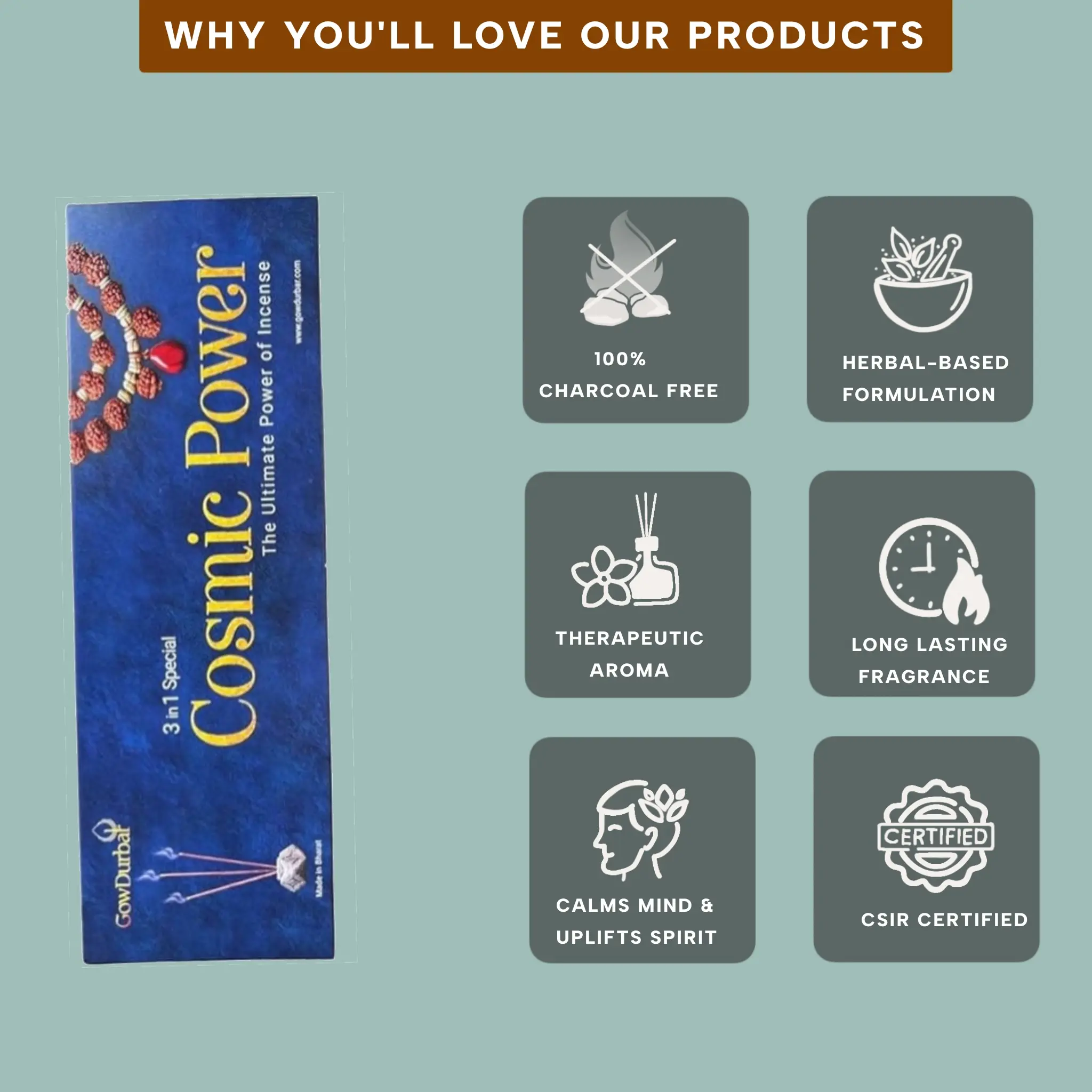 Cosmic Power Agarbatti – Premium 3 in 1 Incense Sticks - Image 3