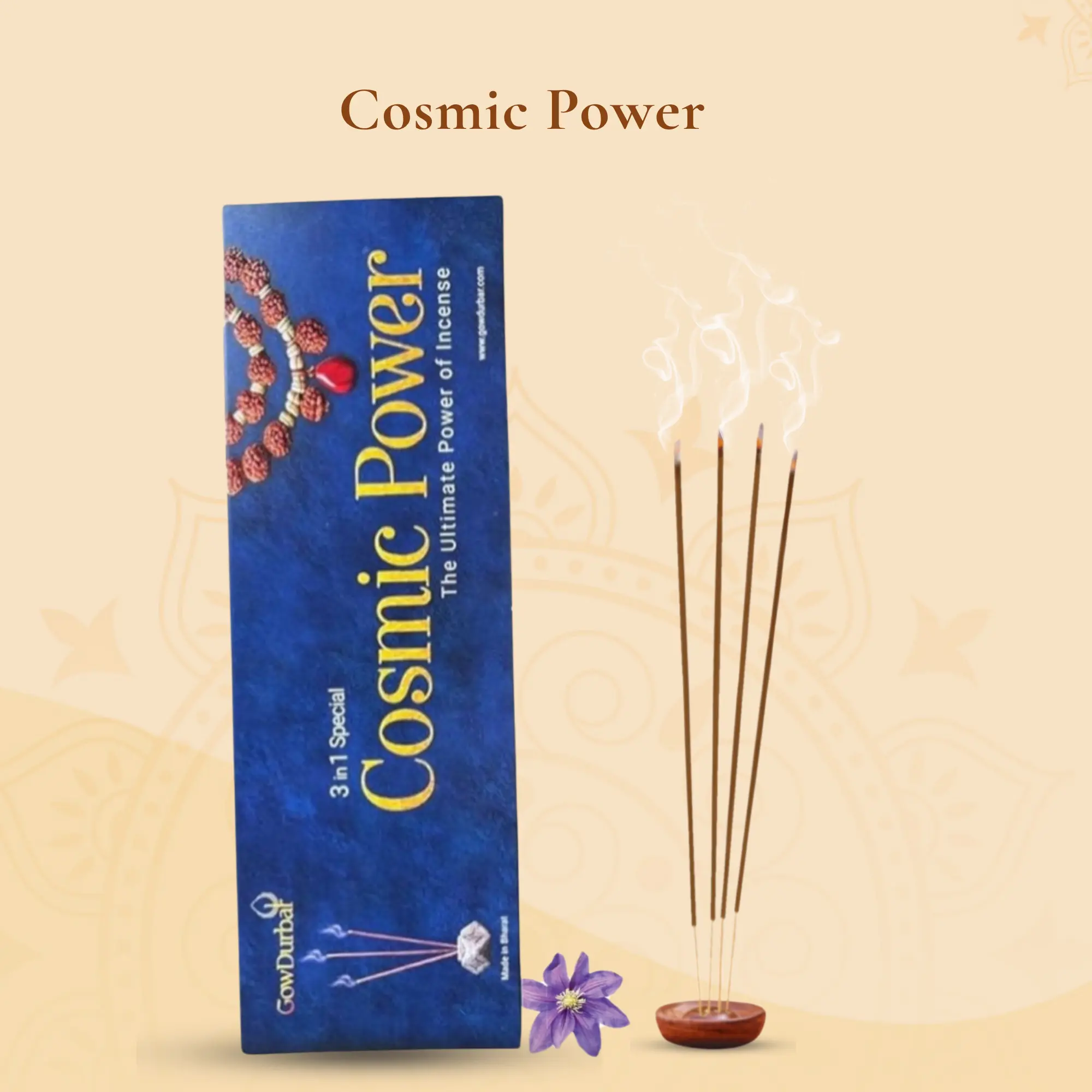 GowDurbar Cosmic Power Agarbatti Herbal Charcoal-Free Incense Sticks
