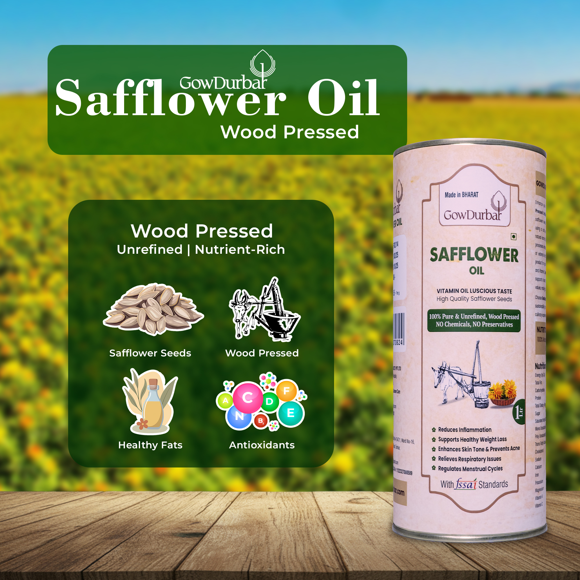 Wood Pressed Safflower oil - Image 3