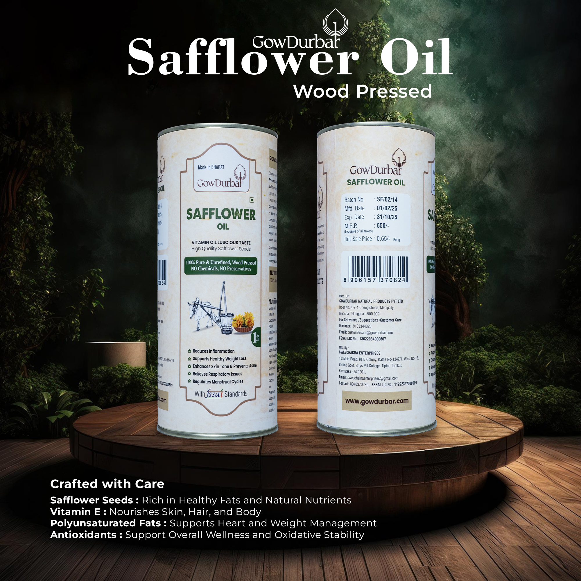 Wood Pressed Safflower oil - Image 2