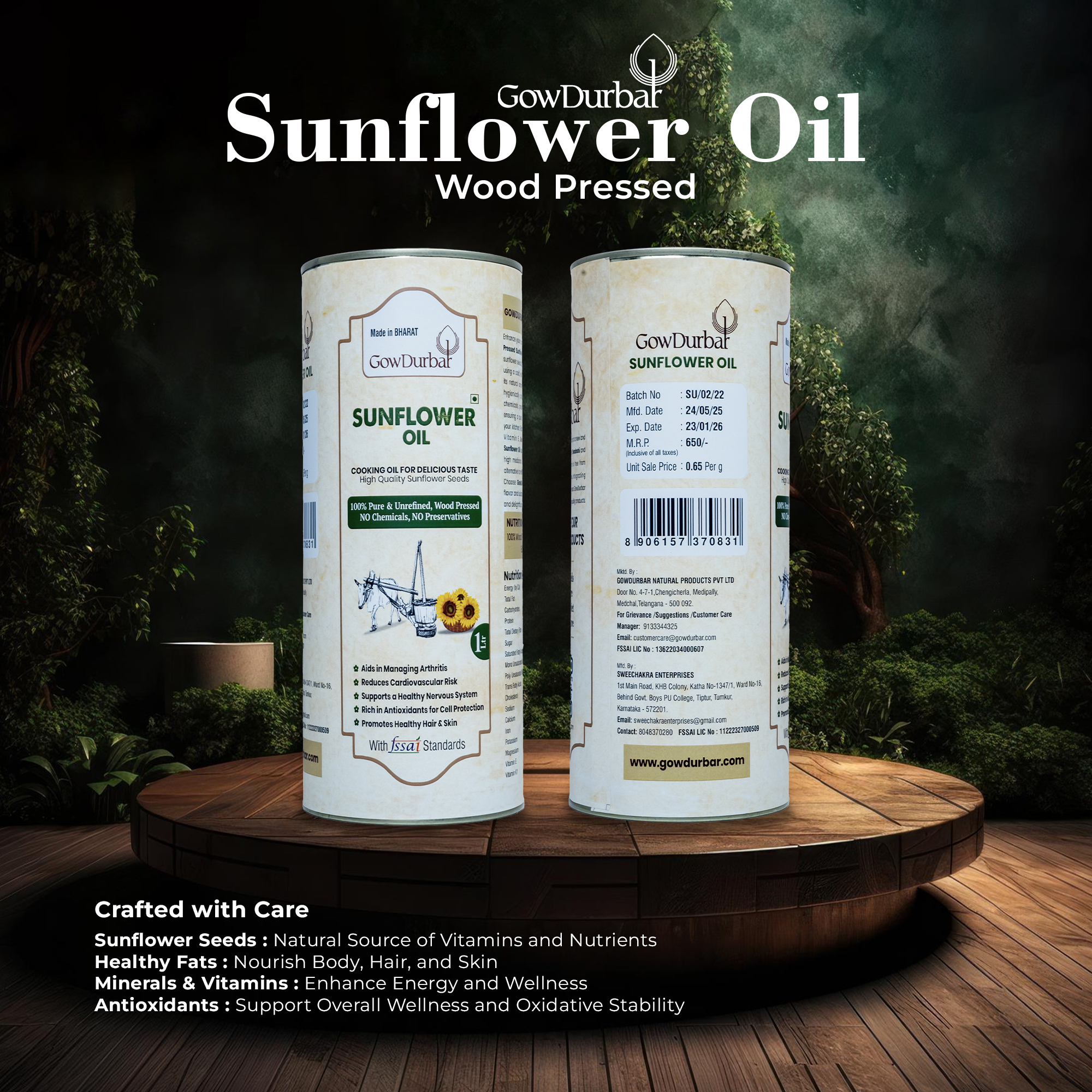 Wood Pressed Sunflower Oil - Image 2