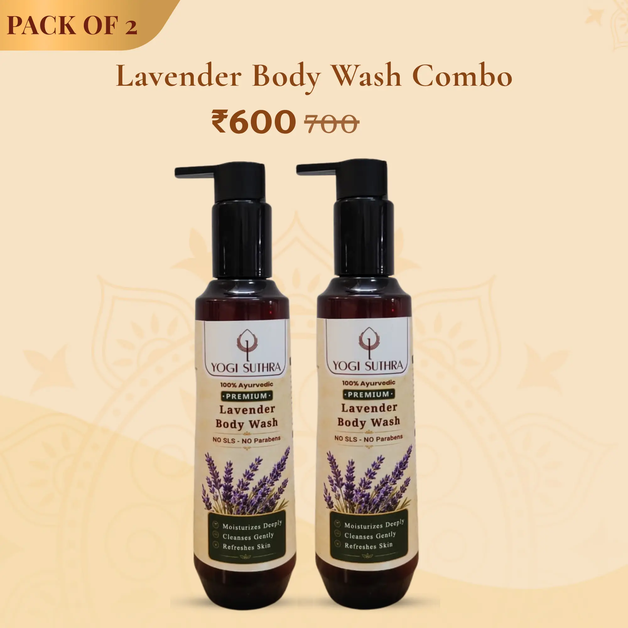 Yogi Suthra Lavender Body Wash Combo Pack of 2 with Ayurvedic Lavender Body Wash