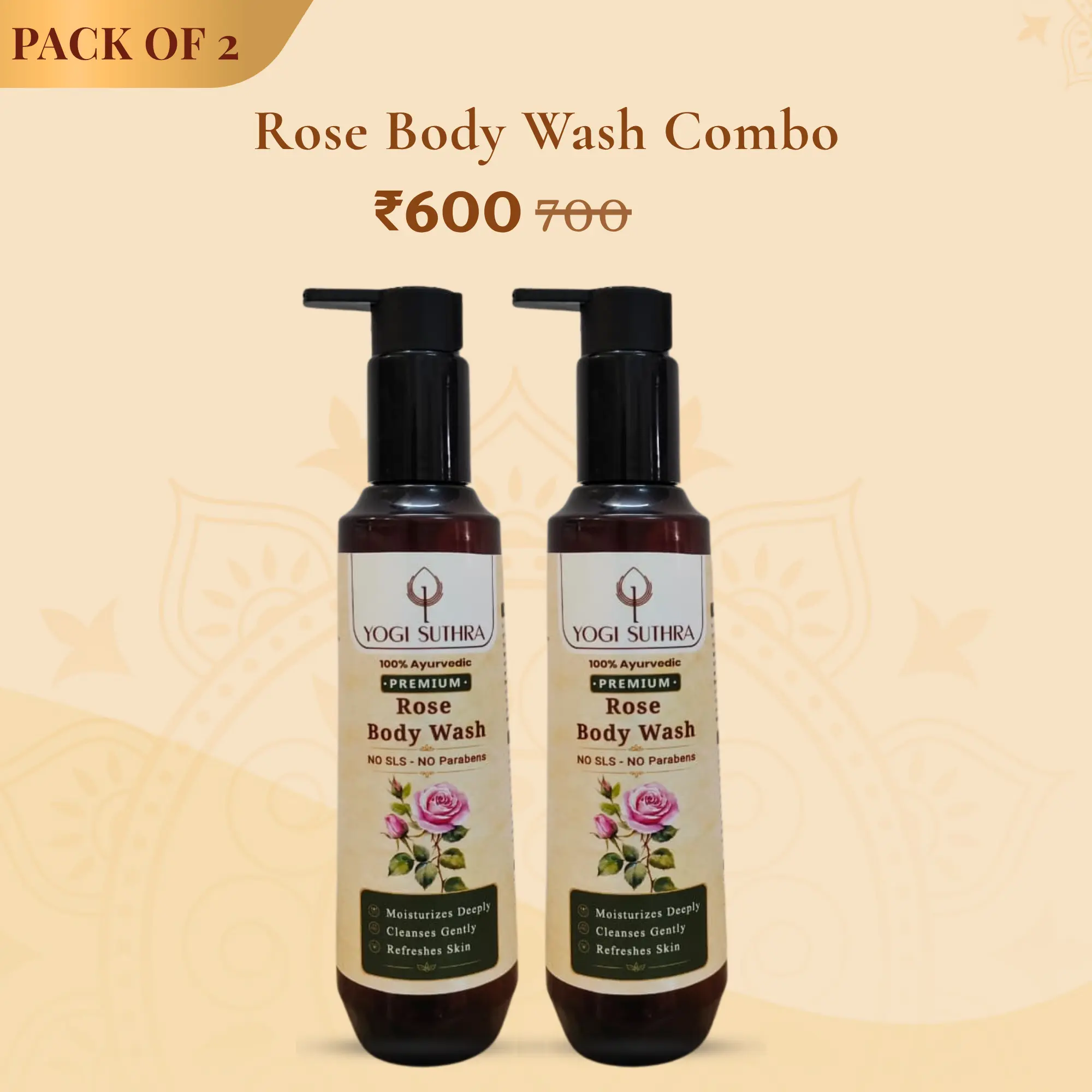 Yogi Suthra Rose Body Wash Combo Pack of 2 with Ayurvedic Rose Body Wash